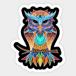 Owl Mandala Art Illustration Sticker